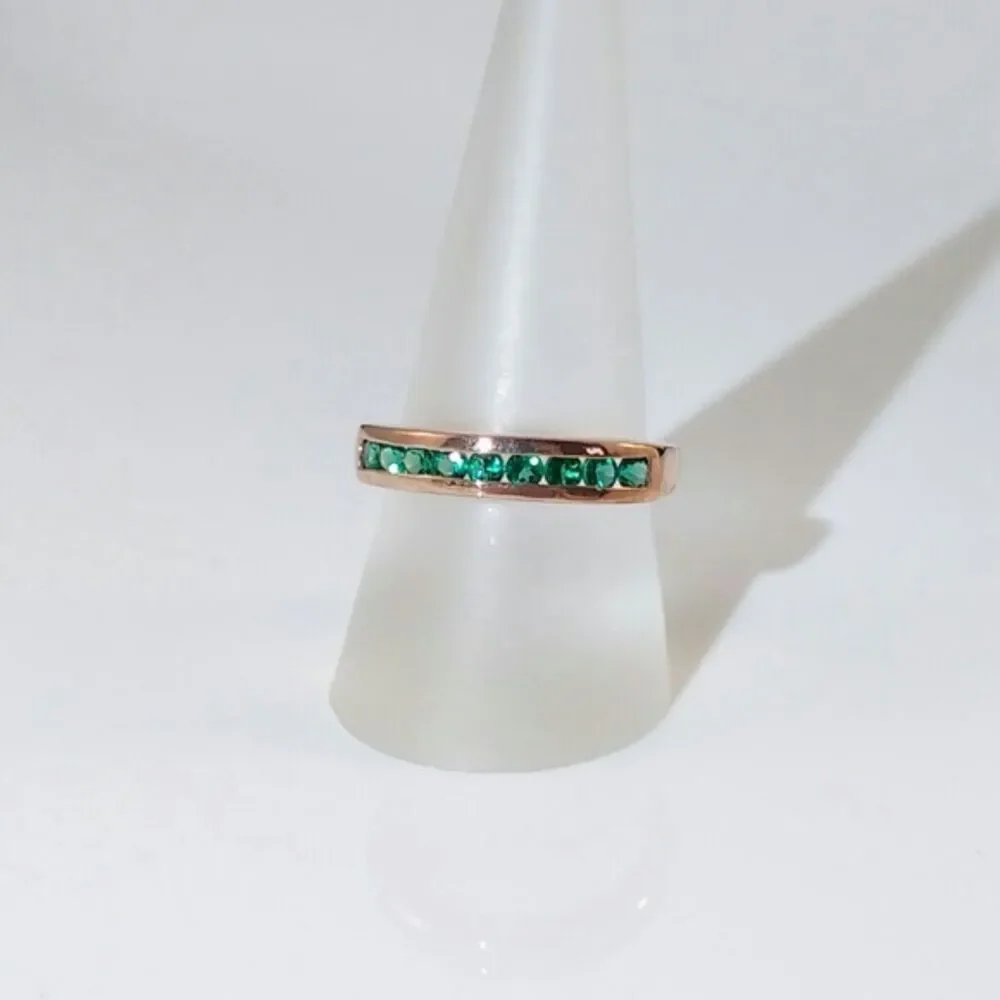 Emerald Ring in Rose Gold Size 7-1/4